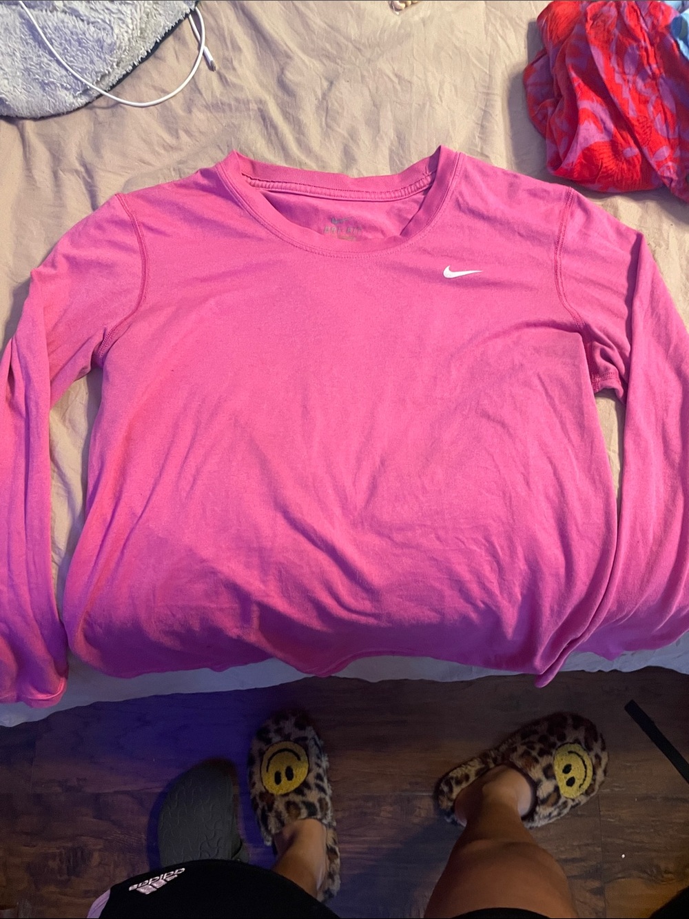 Nike Hot Pink Long Sleeve Athletic Shirt